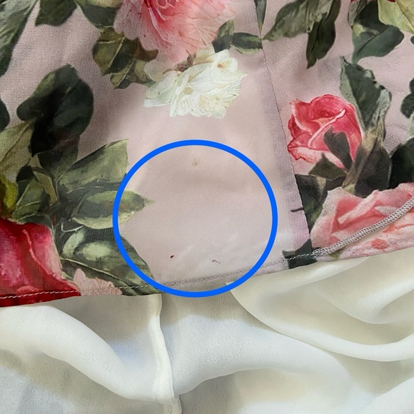 *Flaws* Fame and Partners Queen Ann Dress Size 4 Floral Ruffle Maxi Dress - Picture 15 of 16